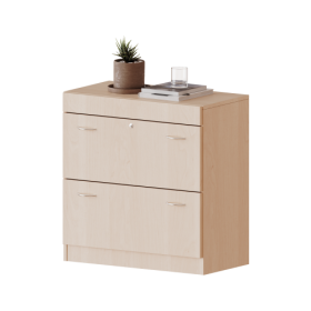 Hängeregisterschrank, 2 Ordnerhöhen - Serie evo180 B/H/T: 80x82x60 cm, 2 Auszüge, abschließbar, mit Sockel (81 mm)-image