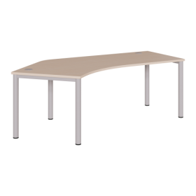 Freiform Schreibtisch höhenverstellbar mit Rundrohrgestell B/H/T: 217x72-86cmx80/113 cm, Plattendekor und Gestellfarbe sind wählbar-image