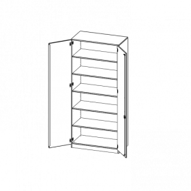 Schrank, 6 Ordnerhöhen - Serie evo180 B/H/T: 100x226x50 cm, 2 Türen, abschließbar, mit Sockel (81 mm)-image