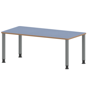 Tisch ZALOTTI mit Linoleum-Belag Rechtecktische, Maße B/T: 120...160x60...80 cm, Höhen 41…76 cm, Stahlrohrbeine Ø 60 mm, Fußvariante: höhenverstellbar Tisch ZALOTTI mit Linoleum-Belag Rechtecktische, Maße B/T: 120...160x60...80 cm, Höhen 41…76 cm, Stahlrohrbeine Ø 60 mm, Fußvariante: höhenverstellbar-image