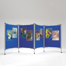 Mobile Stellwand bestehend aus 4 Tafelflächen auf Rollen Maße Tafelfläche: B/H: 120x150 cm, Gesamthöhe: 192 cm-image