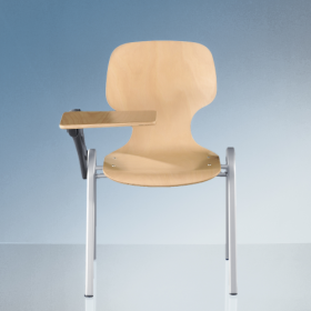 Colleg-Holzstuhl mit abklappbarer Schreibplatte Sitzhöhe: 47 cm, Gesamthöhe: 84 cm, Gestellbreite: 57 cm-image
