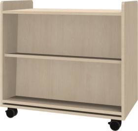 Bücherwagen doppelseitig, fahrbar B/H/T 90x90x70 cm, mit 1 Schrägablage pro Seite, Dekor nach Wahl-image
