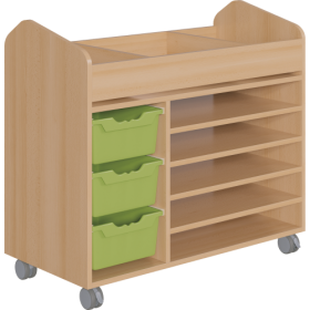 Bastelwagen "Kreativbasti 5", Kreativwagen fahrbar B/H/T: 105x94,3x50 cm mit 10 Fächern und 3 Ergo Tray Boxen C2-image