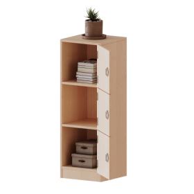 Schließfachschrank, 3 Ordnerhöhen - Serie evo180 Breite 40,5 cm, Gesamthöhe 118 cm, 3 Schließfächer, mit Sockel (81 mm)-image