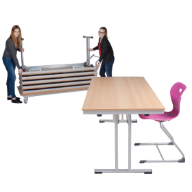 Klapptisch mit Melaminplatte, ABS Kante und pulverbeschichtetem Stahlgestell Maße & Gestell wählbar-image