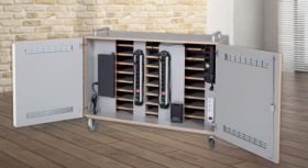 Laptopwagen mit 16 Teleskopauszügen, fahrbar B/H/T: 135x99x60 cm-image