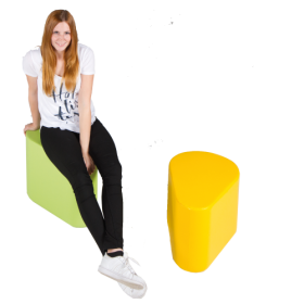 Sitzelement EGG, Hocker mit Kunstlederbezug B/H/T: 60x30/35/40/45x37 cm, auf Wunsch in schwer entflammbar lieferbar-image