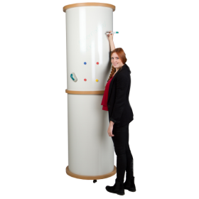 Mobile Litfaßsäule mit Whiteboardoberfläche, Schultafelstahl, weiß Durchmesser: 60 cm, in 2 Höhen lieferbar-image