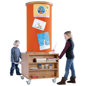 Mobile Litfaßsäule mit 2 Regalen und hochwertigem Stoffbezug, Serie KLS-2RS B/H/T: 77x190x77 cm, Stofffarbe wählbar Mobile Litfaßsäule mit 2 Regalen und hochwertigem Stoffbezug, Serie KLS-2RS B/H/T: 77x190x77 cm, Stofffarbe wählbar-image