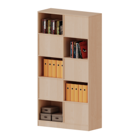 Raumteiler Regal, 5 Ordnerhöhen - Serie evo180 B/H/T: 100x190x60 cm, 10 Fächer, wechselseitig angeordnet, mit Sockel (81 mm)-image