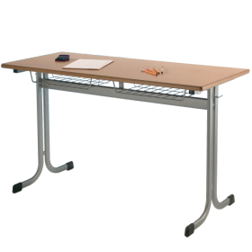Zweier-Schülertisch 130x55 cm MT50Z-V, mit Vollkern Tischplatte "Powersurf" B/H/T: 130x64x55 cm, Tischhöhe: 64 cm-image