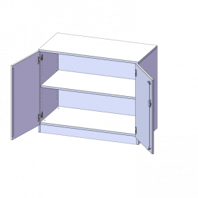 Schrank, 2 Ordnerhöhen - Serie evo180 B/H/T: 100x82x40 cm, 2 Türen, abschließbar, mit Sockel (81 mm)-image