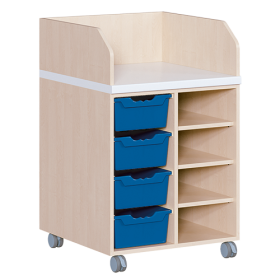 Wickelkommode, zweireihig, fahrbar B/H: 70,5x111,5 cm, Regal und 4 Boxen Wickelkommode, zweireihig, fahrbar B/H: 70,5x111,5 cm, Regal und 4 Boxen-image