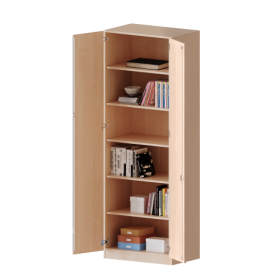 Schrank, 6 Ordnerhöhen - Serie evo180 B/H/T: 100x226x40 cm, 2 Türen, abschließbar, mit Sockel (81 mm)-image