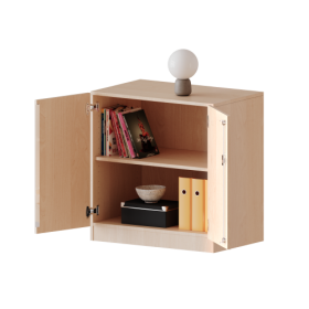 Schrank, 2 Ordnerhöhen - Serie evo180 B/H/T: 100x82x50 cm, 2 Türen, abschließbar, mit Sockel (81 mm)-image