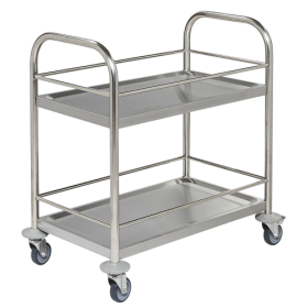 Servierwagen Midi B/H/T: 70x78x40 cm, Edelstahlausführung, 2 Ablageebene Servierwagen Midi B/H/T: 70x78x40 cm, Edelstahlausführung, 2 Ablageebene-image
