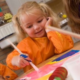 IMG81040_8444 Malkittel mit Arm, orange, klein, Größe: 98-116-image