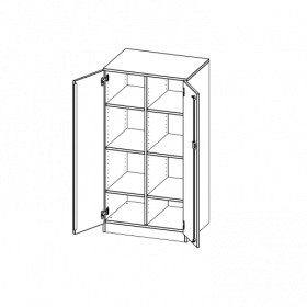 ErgoTray Schrank, zweireihig, 3,5 Ordnerhöhen - evo180 Serie B/H/T: 70,3x136x50 cm, zweitürig, mit Sockel (81 mm), ohne Boxen-image