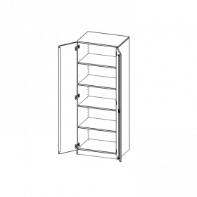 ErgoTray Schrank, zweireihig, 5 Ordnerhöhen - evo180 Serie B/H/T: 70,3x190x50 cm, zweitürig, mit Sockel (81 mm), ohne Boxen-image