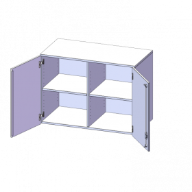 Aufsatzschrank, 2 Ordnerhöhen - Serie evo180 B/H/T: 100x72x60 cm, 2 Türen, abschließbar, mit Mittelwand-image
