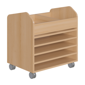 Bastelwagen "Kreativbasti 2", fahrbarer Kreativwagen B/H/T: 70,5x74,3x50 cm, mit 2 Fächern oben und 4 Papierablagen DIN A2-image