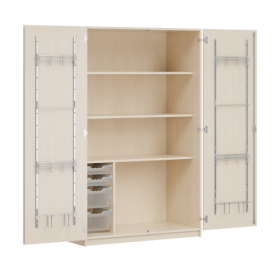 Zweitüriger Musikschrank MOFF 1CS, mit 4 ErgoTray-Boxen, 3 Einlegeböden B/H/T: 104,5x190x60 cm-image