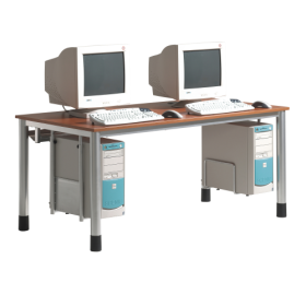 EDV-Tisch Rundrohr mit Stahlblech- Kabelkanal Breite wählbar, H/T: 72x90 cm-image