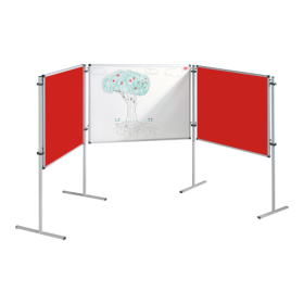 Stecktafel-Set, "Sparset", inkl. Stecktafelwagen 6x Tafel: 90x90 cm, 3x Tafel: 120x90 cm, 12x T-Fuß-Stativ, 1x Stecktafelwagen-image