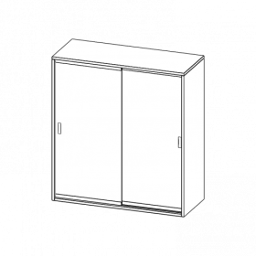 Aufsatz mit Glasschiebetüren, 3 Ordnerhöhen - Serie evo180 B/H/T: 100x108x40 cm, 2 Schiebetüren, abschließbar, mit Mittelwand-image