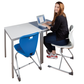 Einer-Computertisch B/T: 80x80 cm, veschiedene feste Höhen und Dekore wählbar-image