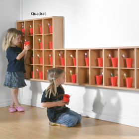 Zahnputzbecherregal für 16 Becher - Quadrat B/H/T: 80x80x15 cm Zahnputzbecherregal für 16 Becher - Quadrat B/H/T: 80x80x15 cm-image