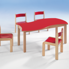 Swing-It WOODY rechteckiger Wellentisch Schultisch B/H/T: 120x64x60 cm, kombinierbar mit anderen Tischen der Serie-image
