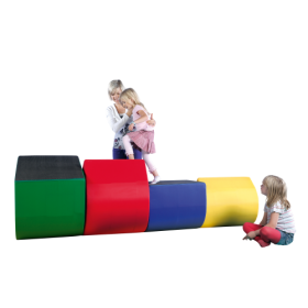 Halbkreisförmige Blöcke mit Nylonhüllen vierteiliges Set, verschiedene Größen im Set, farbig-image