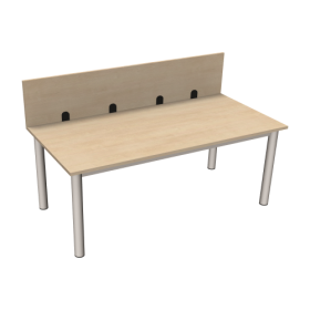 Tisch mit Aufsatz- Sichtblende und 60 mm Rundrohrgestell B/T: 160x80 cm mit zusätzlicher Aufsatz- Frontblende 40 cm hoch, Tischhöhe 72 cm oder nach DIN-image