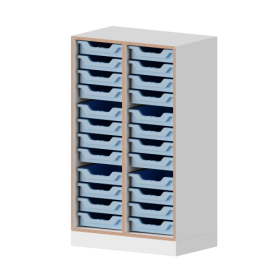 qickly® Regal, 3 Ordnerhöhen, 24 kleine Ergo Tray Boxen B/H/T: 70,1x110,5x42,6 cm-image