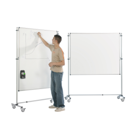 Fahrbare Tafel Weiß in Stahlemaille Maße wählbar-image