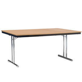 Klapptisch mit Chromgestell und melaminharzbeschichteter Tischplatte Die Tischgröße, das Material der Zarge und das Tischplattendekor sind wählbar Klapptisch mit Chromgestell und melaminharzbeschichteter Tischplatte Die Tischgröße, das Material der Zarge und das Tischplattendekor sind wählbar-image