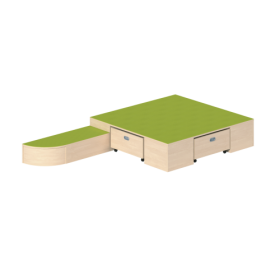 Podestanlage 2, 3teilig, mit Linoleum-Deckplatten B/H/T: 260x24/35x150 cm, mit verschieden hohen Podestelementen und 2 Rollkästen Podestanlage 2, 3teilig, mit Linoleum-Deckplatten B/H/T: 260x24/35x150 cm, mit verschieden hohen Podestelementen und 2 Rollkästen-image