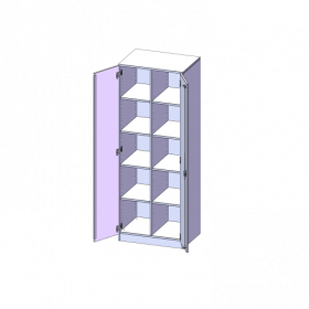 ErgoTray Schrank, zweireihig, 5 Ordnerhöhen - evo180 Serie B/H/T: 70,3x190x50 cm, zweitürig, mit Sockel (81 mm), mit Mittelwand, ohne Boxen-image