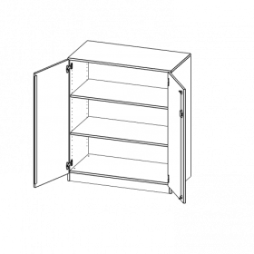 Schrank, 3 Ordnerhöhen - Serie evo180 B/H/T: 100x118x60 cm, 2 Türen, abschließbar, mit Sockel (81 mm)-image