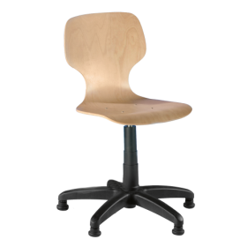 Drehspindelstuhl fahrbar Sitzhöhe von 46-65 cm, mit Rollen und Stahlfußkreuz-image