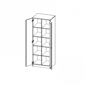 ErgoTray Schrank, zweireihig, 5 Ordnerhöhen - evo180 Serie B/H/T: 70,3x190x50 cm, zweitürig, mit Sockel (81 mm), mit Mittelwand, ohne Boxen-image