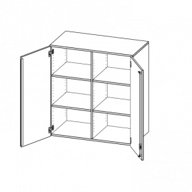 Aufsatzschrank, 3 Ordnerhöhen - Serie evo180 B/H/T: 100x108x50 cm, 2 Türen, abschließbar, mit Mittelwand-image