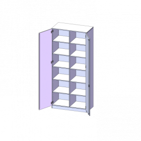 Schrank, 6 Ordnerhöhen - Serie evo180 B/H/T: 100x226x60 cm, 2 Türen, abschließbar, mit Mittelwand, mit Sockel (81 mm)-image