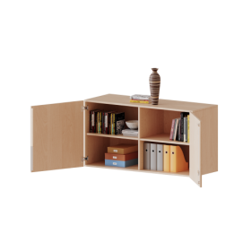 Aufsatzschrank für ErgoTray Serie, 2 Ordnerhöhe - Serie evo180 Gesamthöhe 72 cm, Breite 138,7 cm, zwei Türen, mit Mittelwand-image