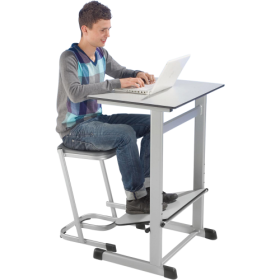 Schülerhocker U-Form, mit Fußraste H: 98 cm, Sitzhöhe: 60 cm-image