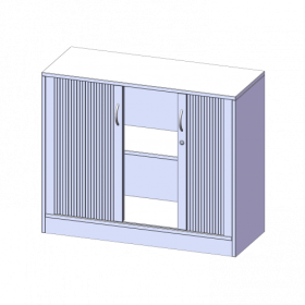 Schrank mit Rollo, 2 Ordnerhöhen - Serie evo180 B/H/T: 100x82x50 cm, Querrolladen, abschließbar, mit Sockel (81 mm)-image