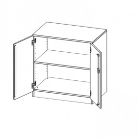 Schrank, 2 Ordnerhöhen - Serie evo180 B/H/T: 80x82x60 cm, 2 Türen, abschließbar, mit Sockel (81 mm)-image