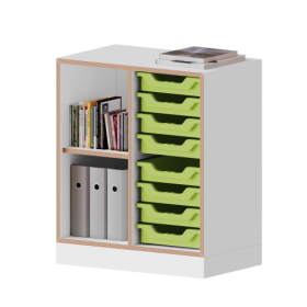 qickly® Regal, 2 Ordnerhöhen, 8 kleine Ergo Tray Boxen B/H/T: 70,1x74,3x42,6 cm-image